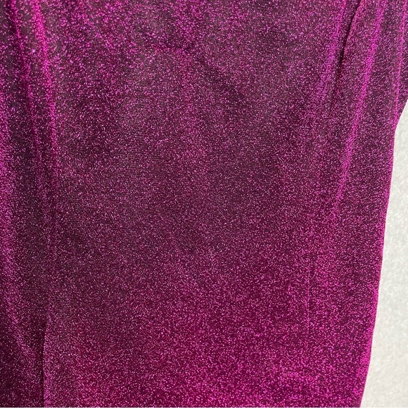 Lulu’s Vamped Up Magenta Sparkly Fairy Sleeveless Mini Holiday Party Dress - Picture 6 of 11